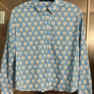 Talbots Blue Floral Button-Down Shirt